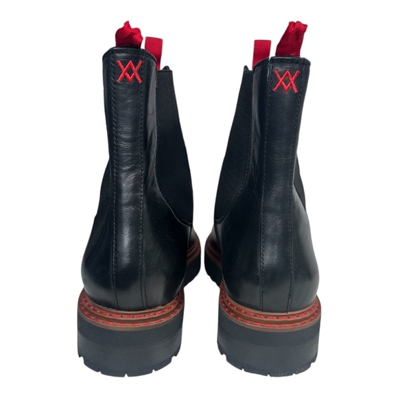 Anthony Veer Women's Olivia Lug Sole Chelsea Boot in Black Leather. Sz: 9.5/10.5 - Picture 6 of 10